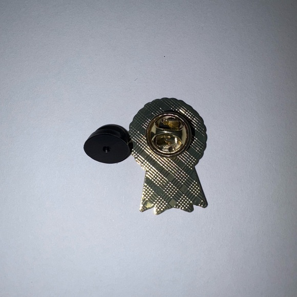 NEW! 3/$15 “Only cried a little yay” Ribbon Gold and White Enamel Pin (unisex) - Picture 3 of 4